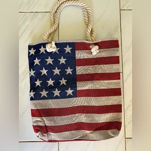 Brand New Canvas American Flag Tote